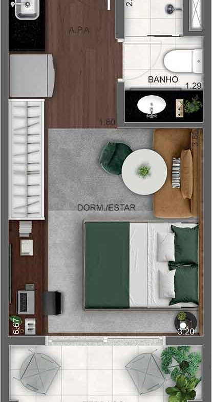 Apartamento Alt Studios Chácara Santo Antônio – EZTEC