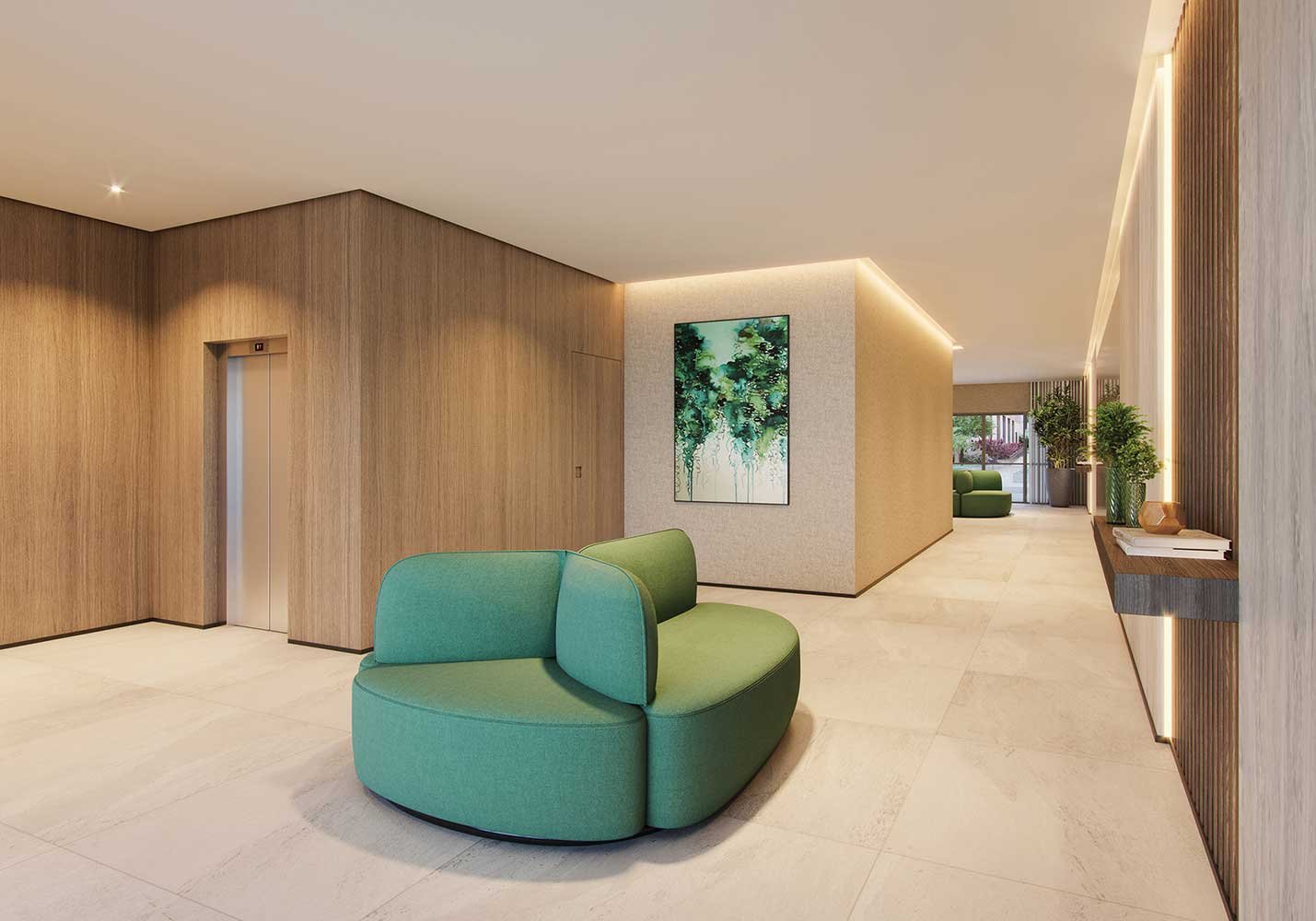 emerald-unique-green-hall-social-big Apartamento Unique Green Emerald – EZTEC