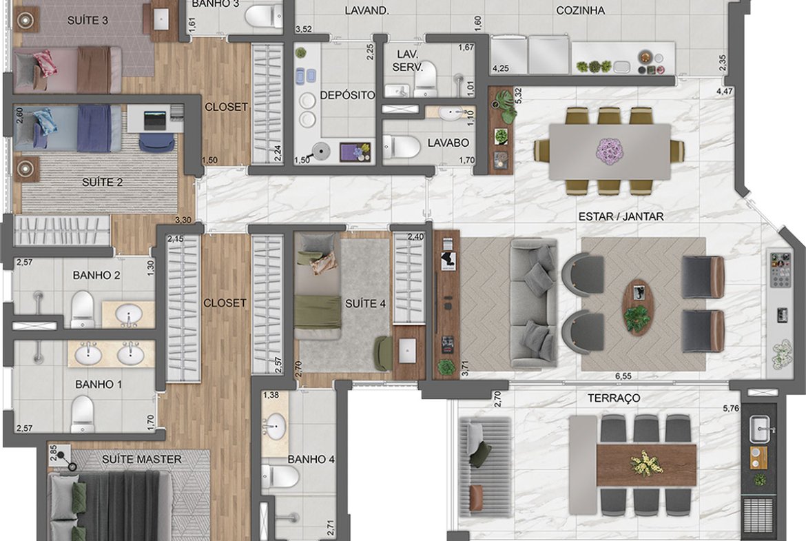 Apartamento Unique Green Emerald – EZTEC