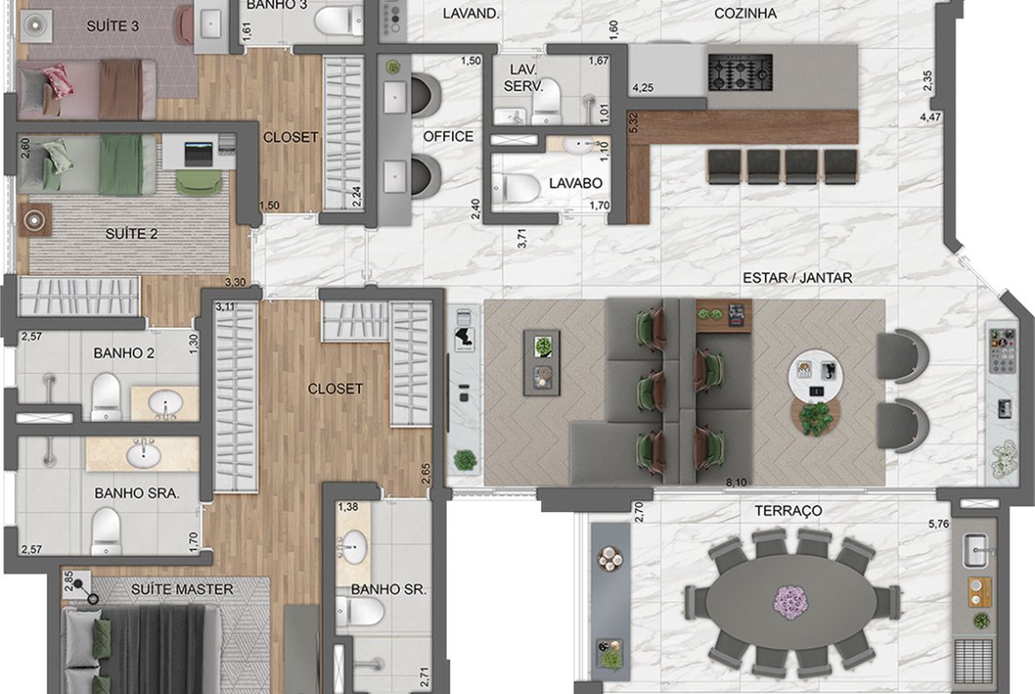 Apartamento Unique Green Emerald – EZTEC