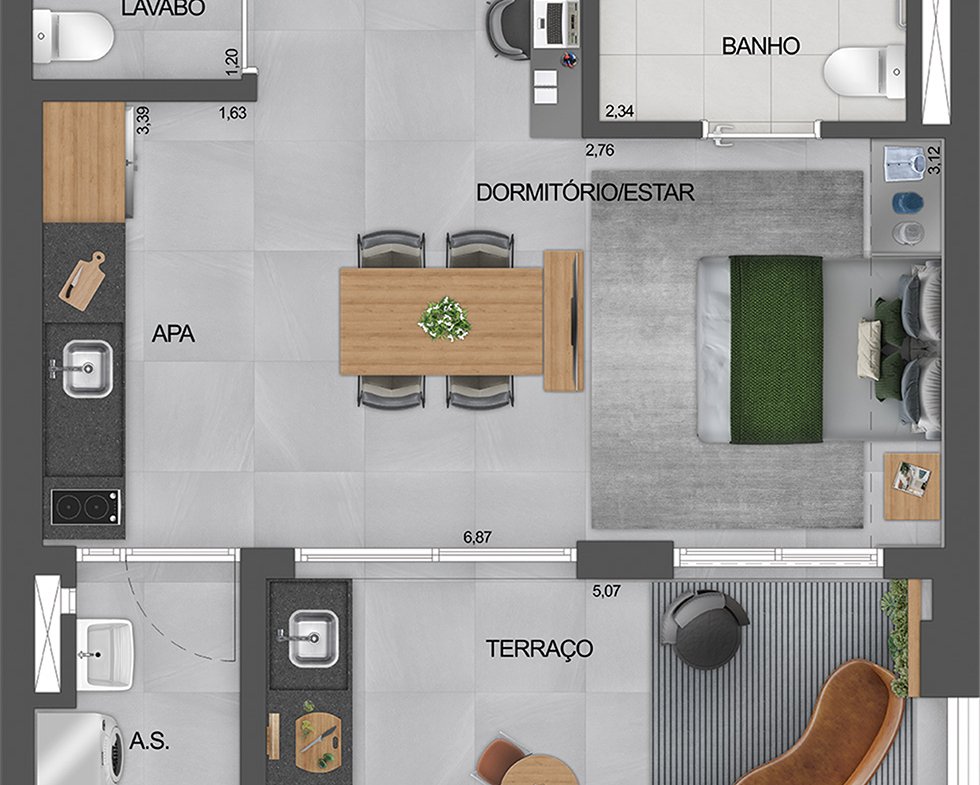 Apartamento EZ by Exalt Ibirapuera – EZTEC