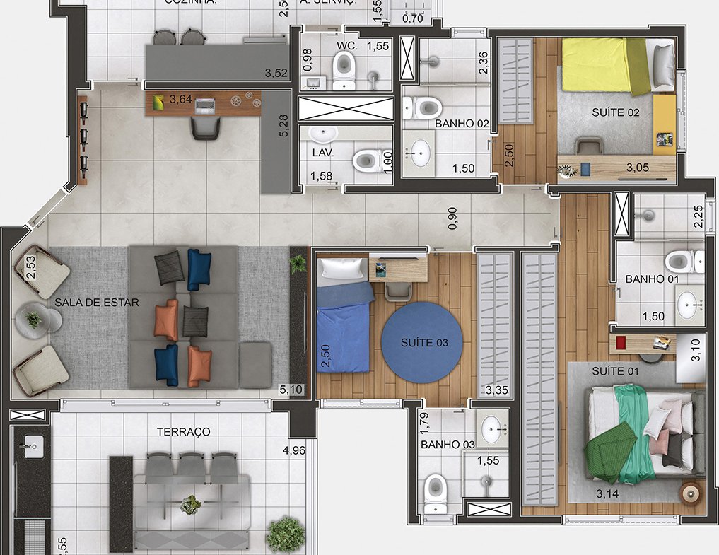 Apartamento Gran Maia Piazza Guarulhos – EZTEC