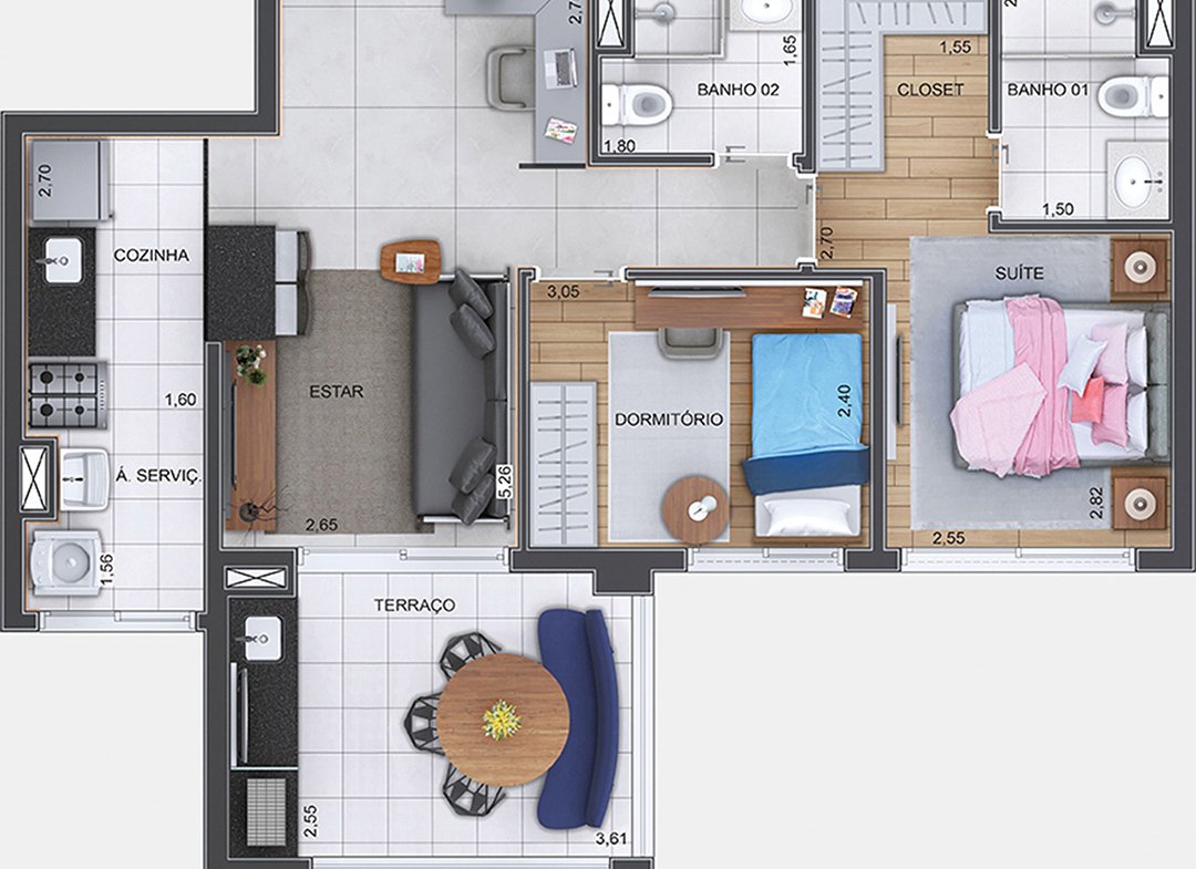 Apartamento Gran Maia Piazza Guarulhos – EZTEC