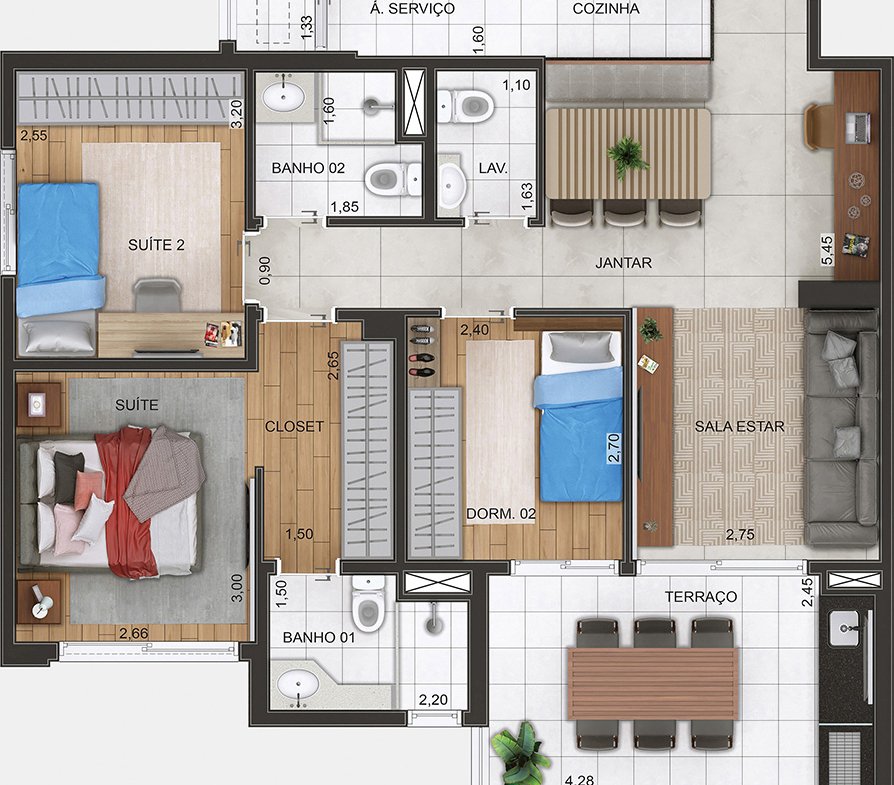 Apartamento Gran Maia Piazza Guarulhos – EZTEC