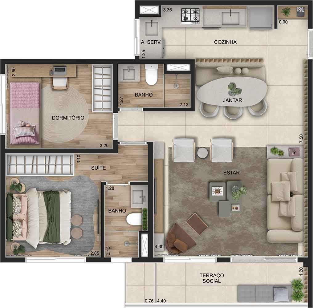 Apartamento Moved Osasco Residence – EZTEC