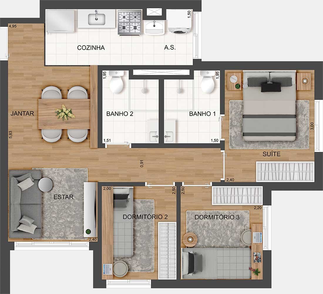 Apartamento Rio Bonito Guarapiranga – FIT CASA