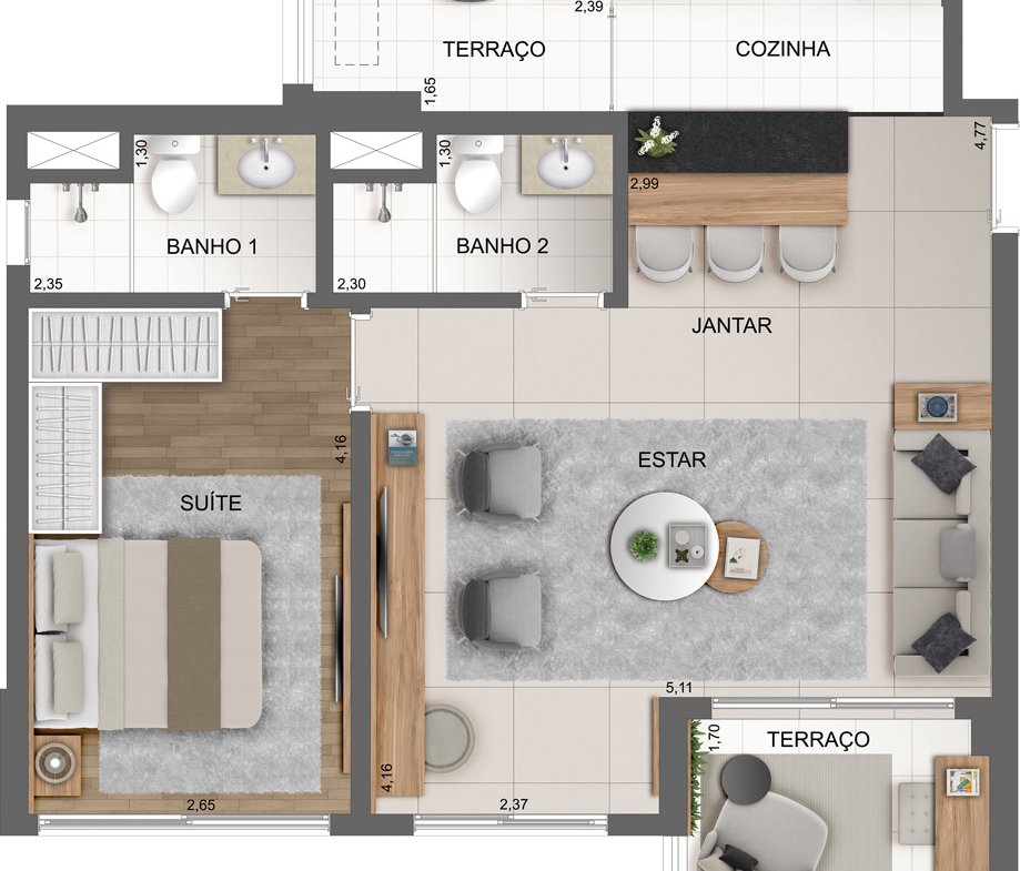 Apartamento Sky House Chácara Santo Antônio – EZTEC