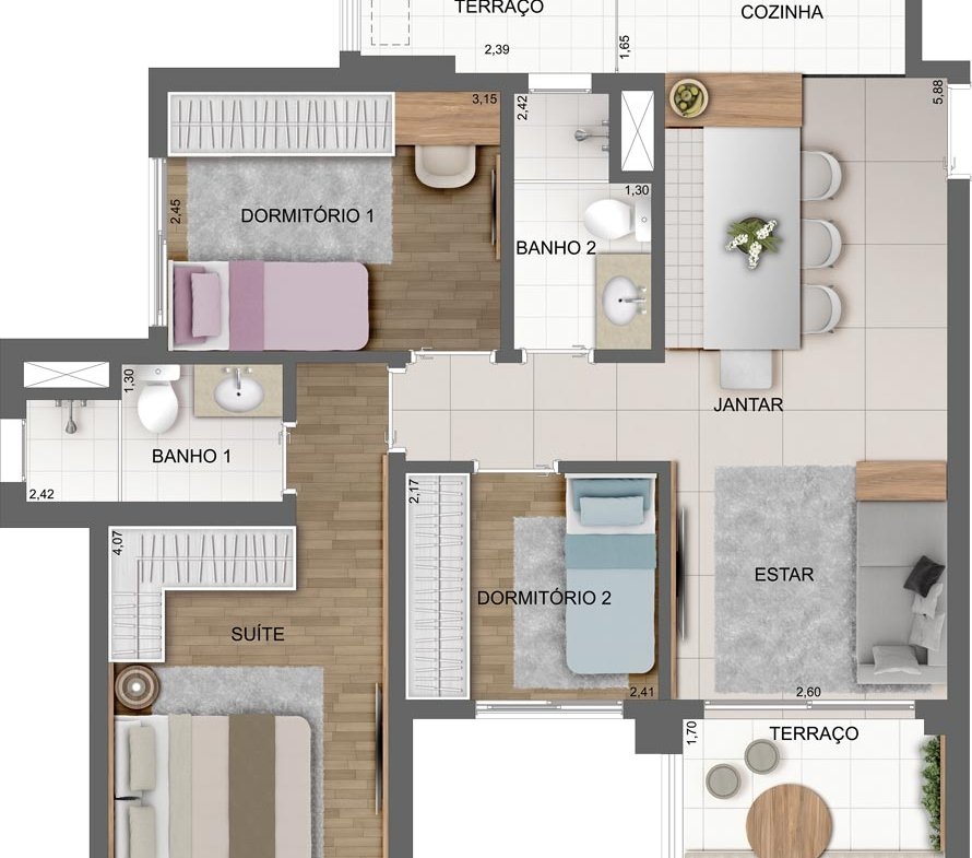 Apartamento Sky House Chácara Santo Antônio – EZTEC