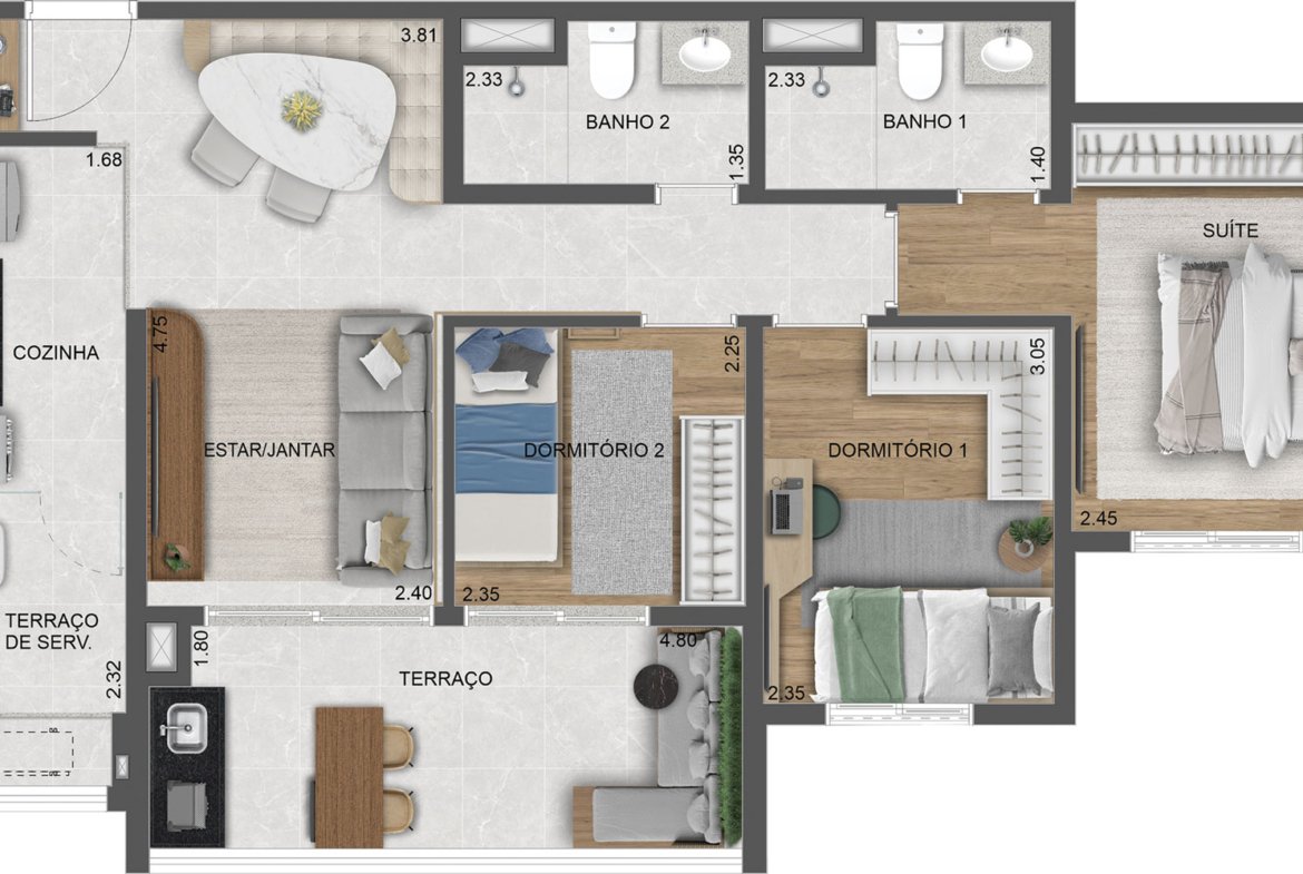 Apartamento Villares Parada Inglesa – EZTEC