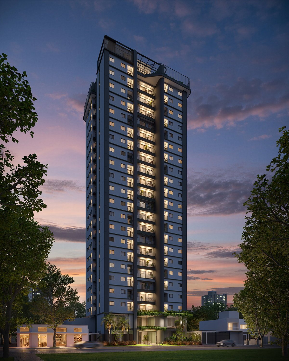 og3-elevvo-fachada-noturna-01 Apartamento no Elevvo Residence em Maringá (PR) | OG3