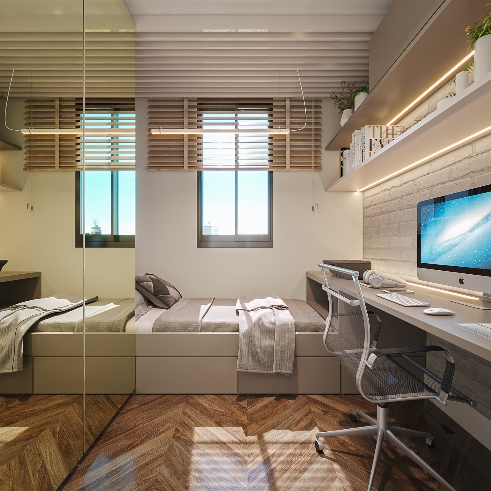 aplat-rzilli-square-house-portao-quarto-solteiro-01 Apartamento no Square House Portão em Curitiba (PR) | RZILLI