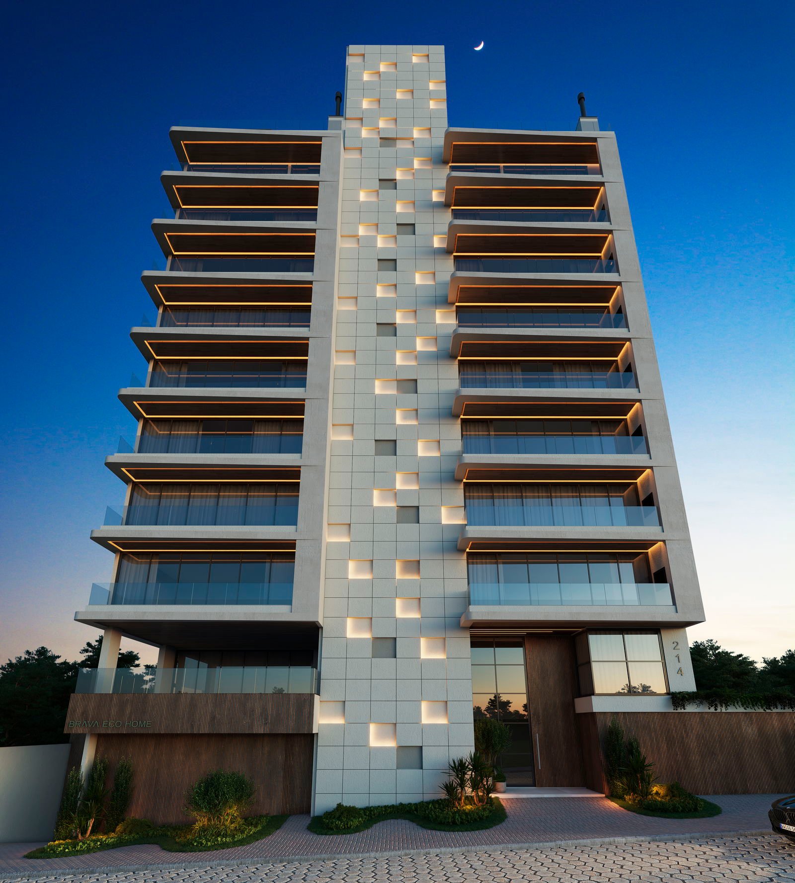 optima-brava-fachada-01 Apartamento Brava Eco Home em Itajaí (SC) | OPTIMA