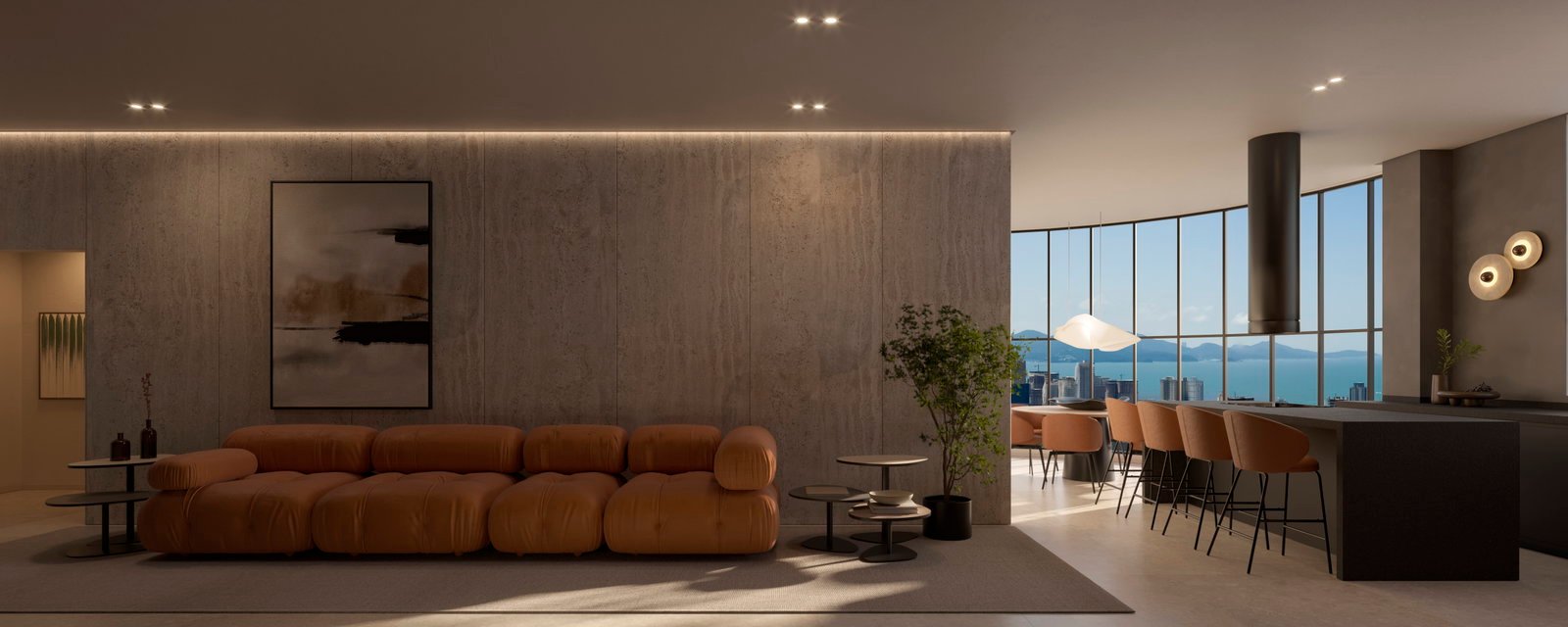 portohaus-dubail-mall-living-01 Apartamento no Dubai Mall em Porto Belo (SC) | PORTOHAUS
