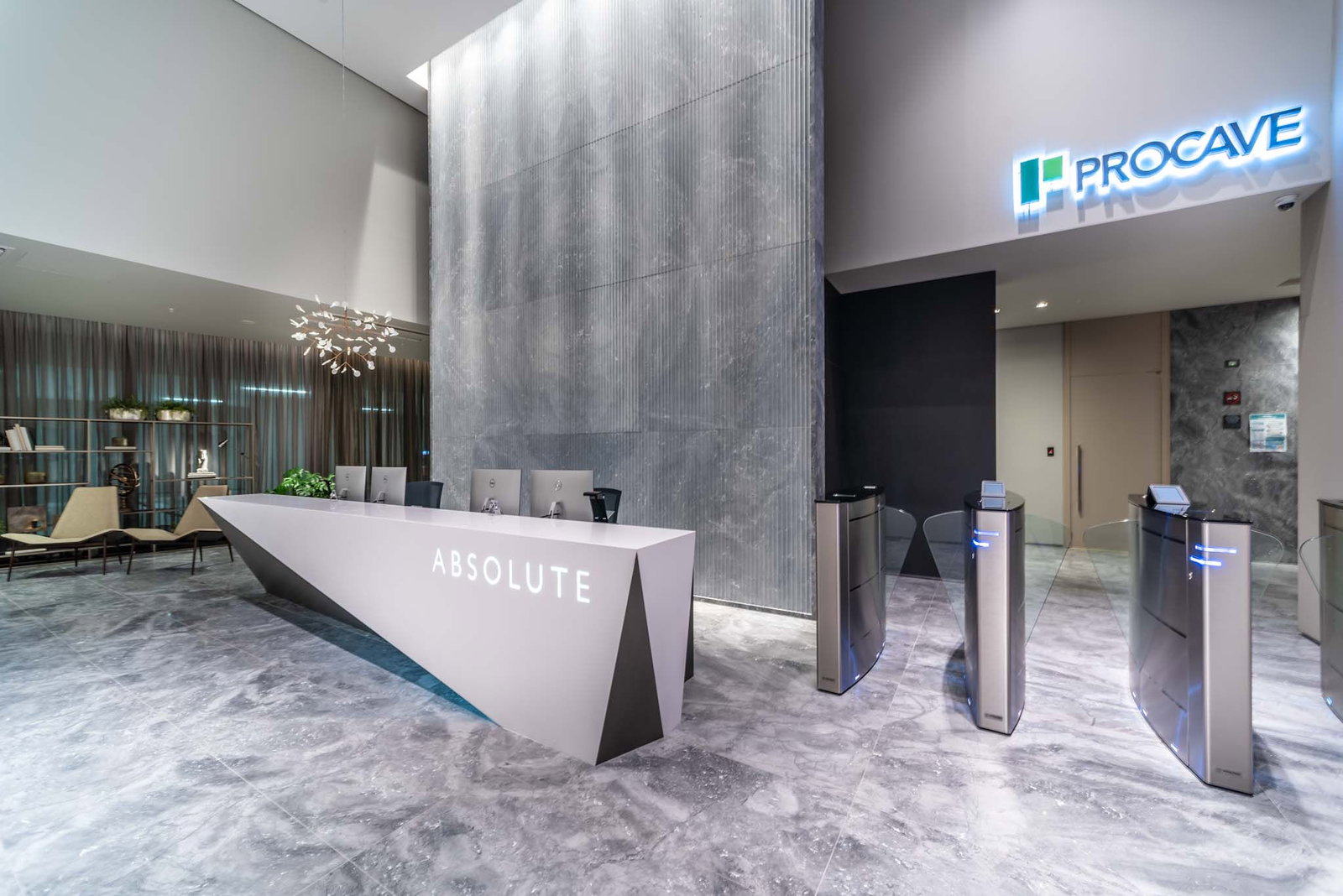 procave-absolute-recepcao-03 Sala Comercial Absolute Business & Hotel em Itajaí (SC) | PROCAVE