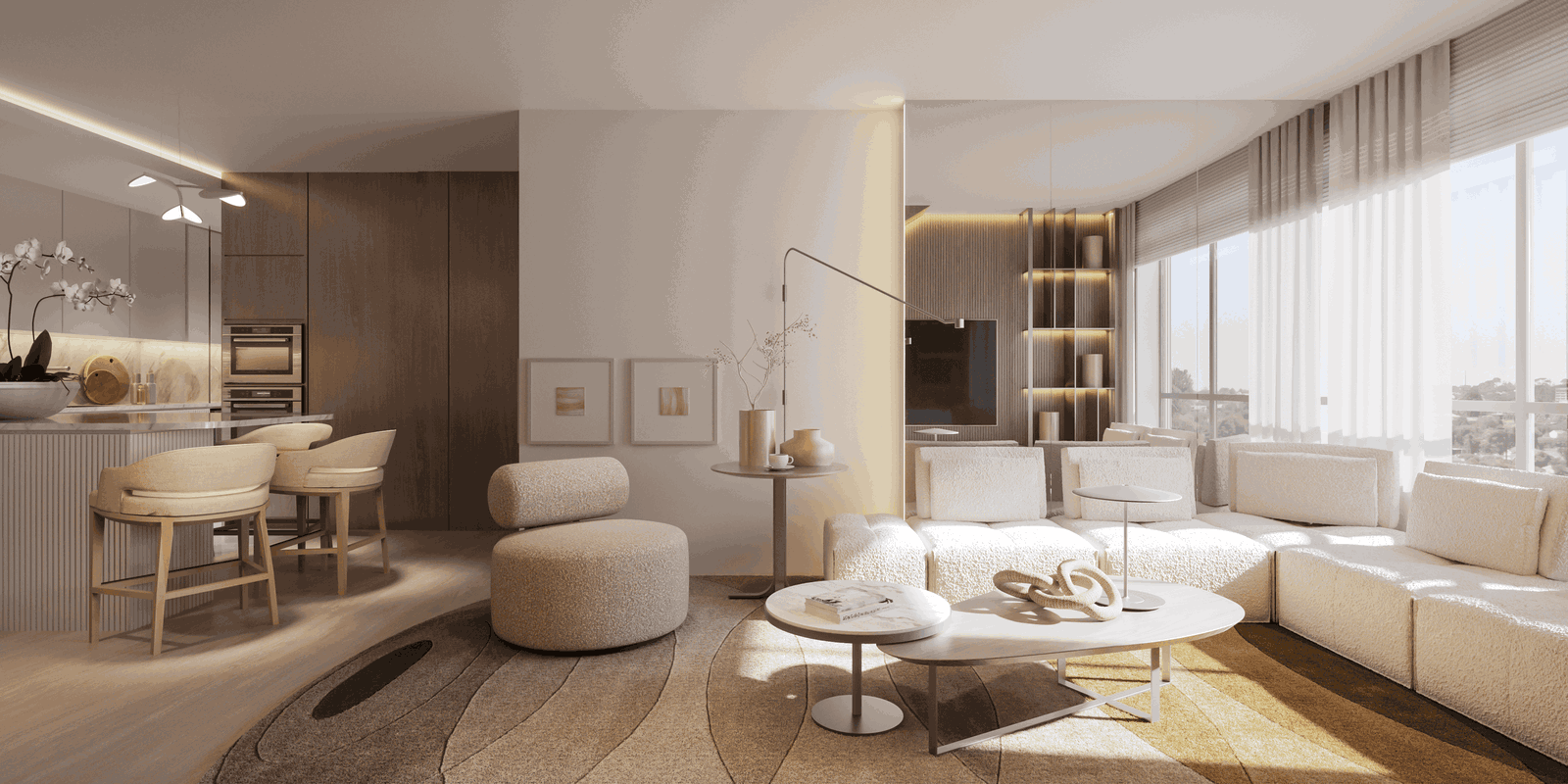 rzilli-aura-sala-02 Apartamento no Aura Residencial em Curitiba (PR) | RZILLI