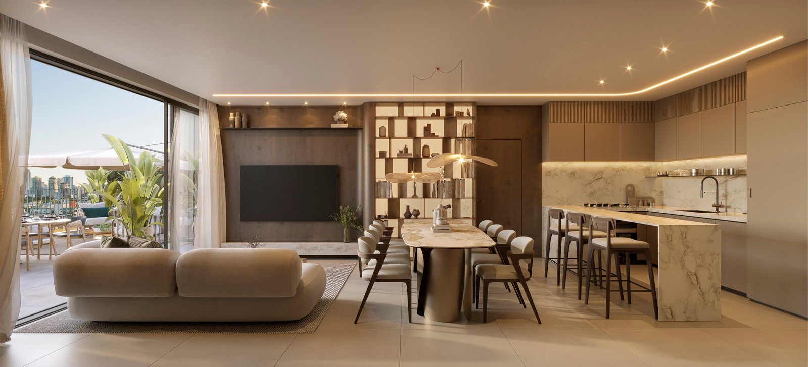 vokkan-verenna-living-apto-404 Apartamento Verenna Residence Vivapark Porto Belo (SC) – VOKKAN