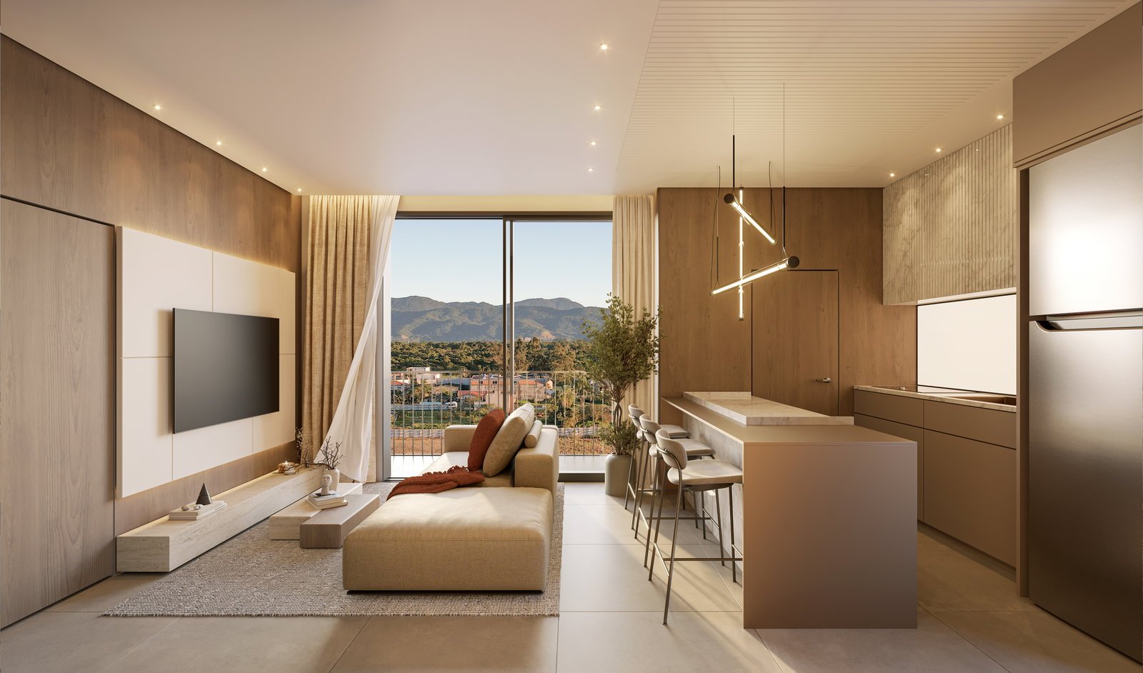 vokkan-verenna-living-apto-501 Apartamento Verenna Residence Vivapark Porto Belo (SC) – VOKKAN