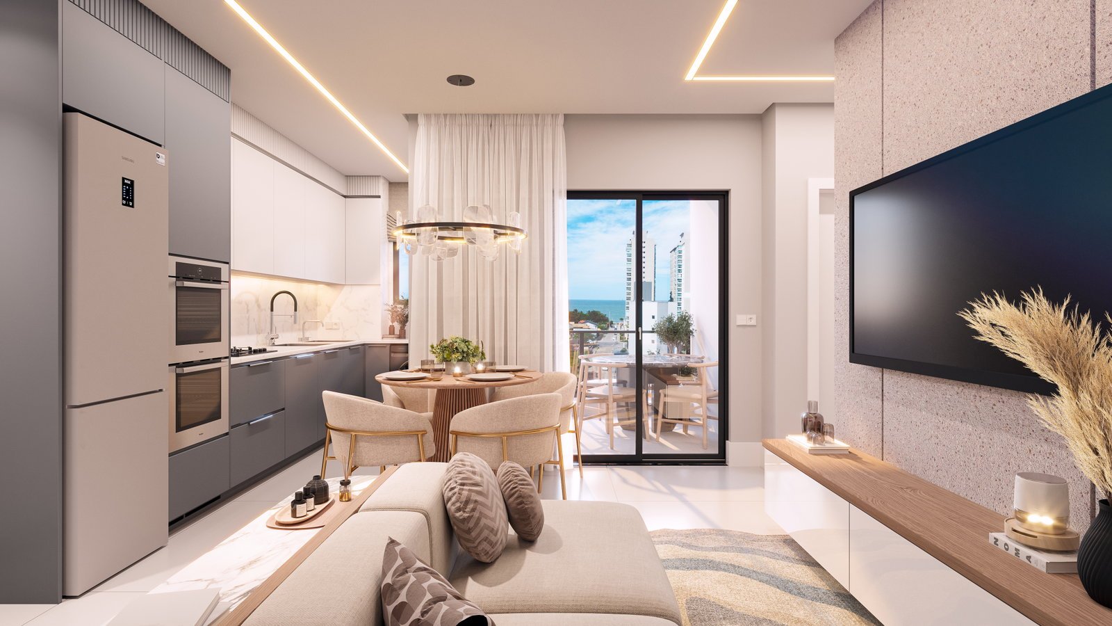 aplat-bivver-living-01 Apartamento no Bivver Residence em Balneário Piçarras (SC) | BIVVER