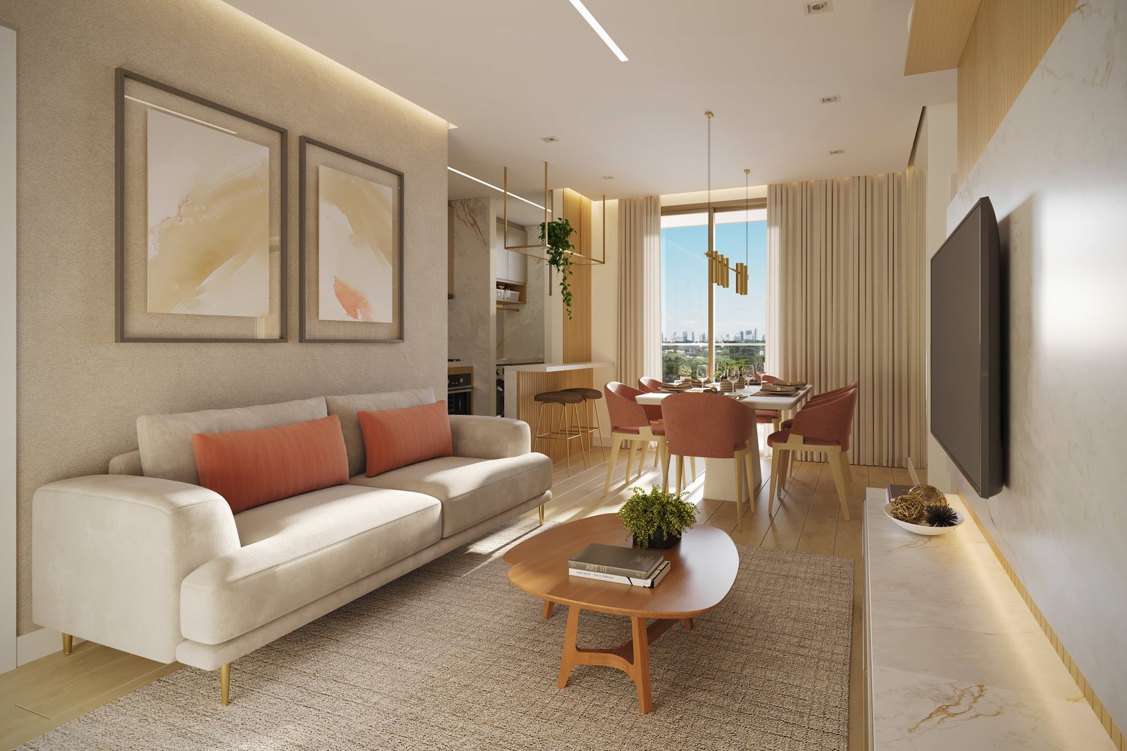 aplat-brcon-le-brise-living-01 Apartamento no Le Brise Residence em Joinville (SC) | BRCON