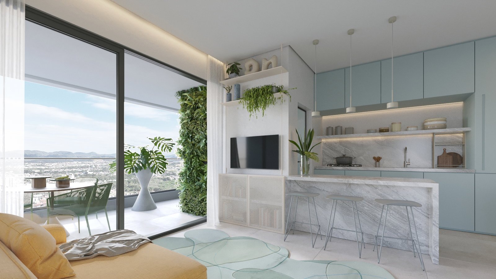 aplat-frechal-azzure-living-tipo-02 Apartamento no Azzure em Balneário Piçarras (SC) | FRECHAL