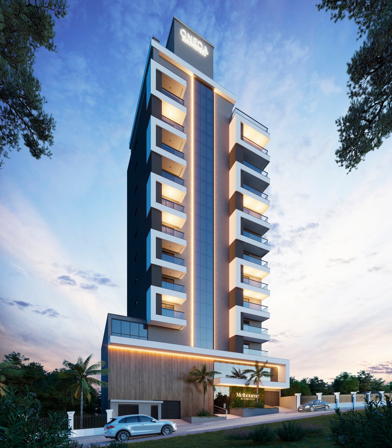 aplat-oneda-melbourne-fachada-02 Apartamento no Melbourne Residence em Balneário Piçarras (SC) | ONEDA