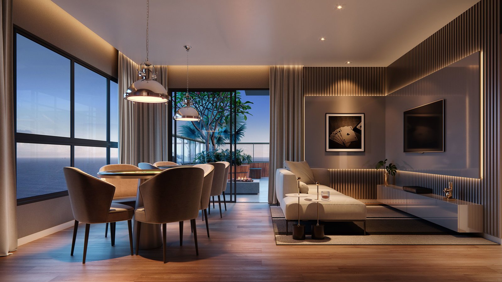 aplat-realsec-eagle-beach-living-03 Apartamento no Residencial Eagle Beach em Balneário Piçarras (SC) | REALSEC