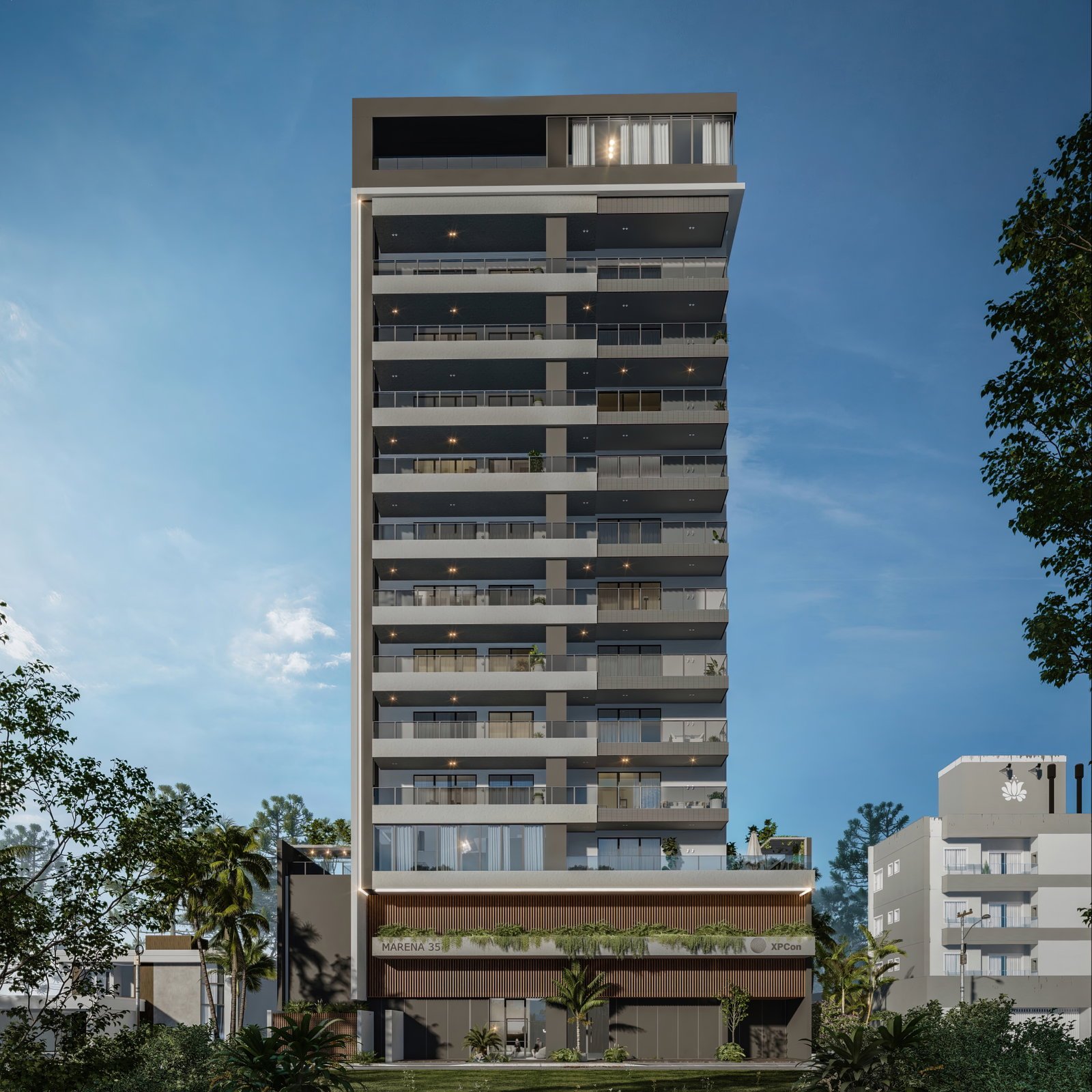 aplat-xpcon-marena-fachada-04 Apartamento no Residencial Marena em Balneário Piçarras (SC) | XPCON