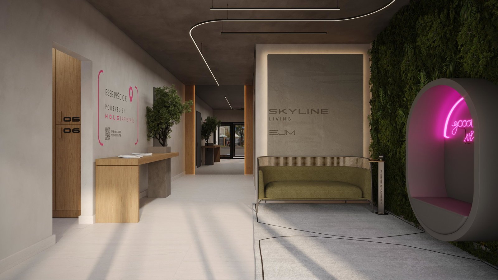 ejm-skyline-hall-01 Apartamento no Skyline Living em Penha (SC) | EJM