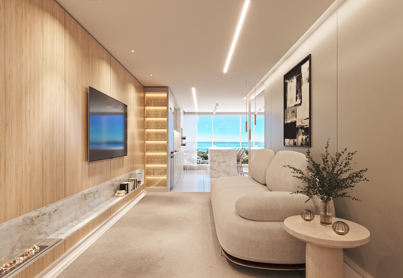 premier-fonte-della-vita-living-02 Apartamento no Fonte Della Vita em Penha (SC) | PREMIER