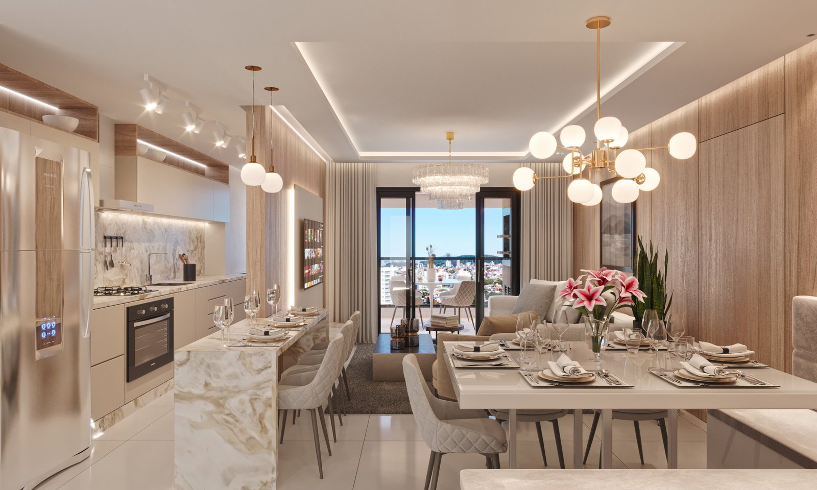 premier-golde-green-living-01 Apartamento no Golden Green Residence em Penha (SC) | PREMIER