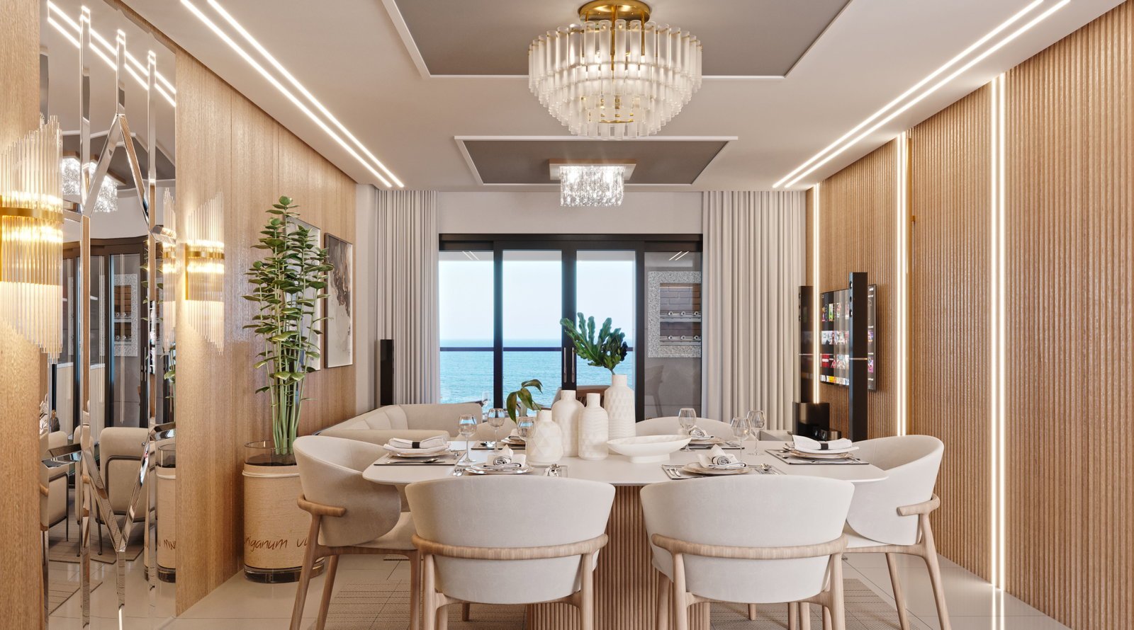 premier-golde-green-sala-jantar-01 Apartamento no Golden Green Residence em Penha (SC) | PREMIER