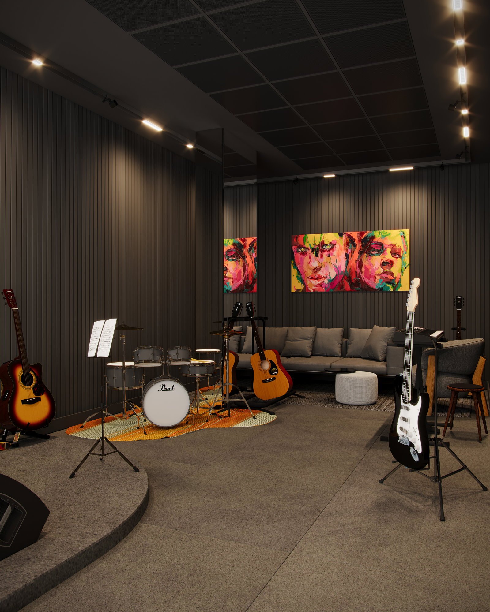 sbj-ilha-cozumel-sala-musica-01 Apartamento no Ilha de Cozumel em Itajaí (SC) | SBJ