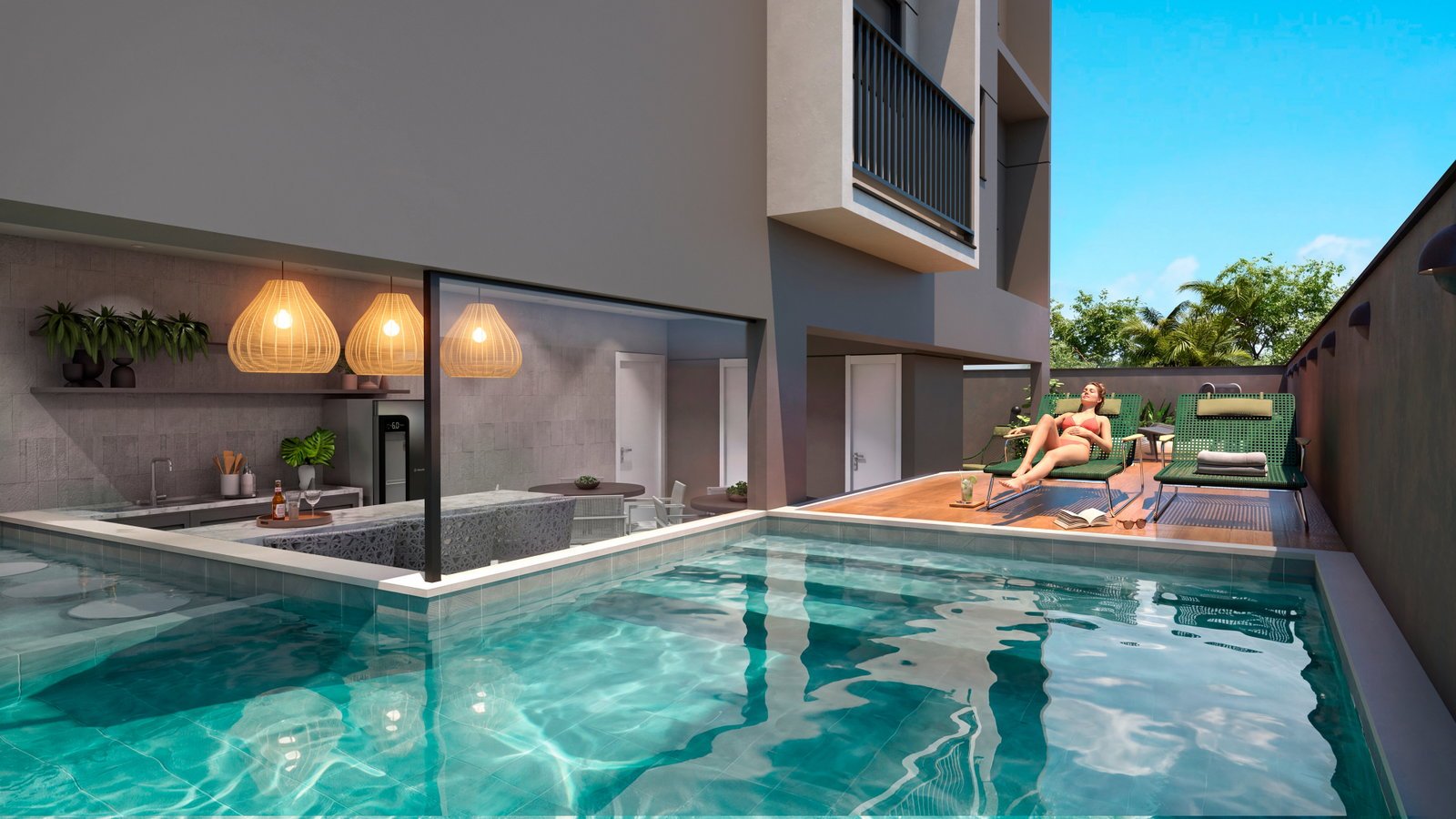 aplat-dinamize-seattle-piscina Apartamento no Seattle Residence em Navegantes (SC) | DINAMIZE