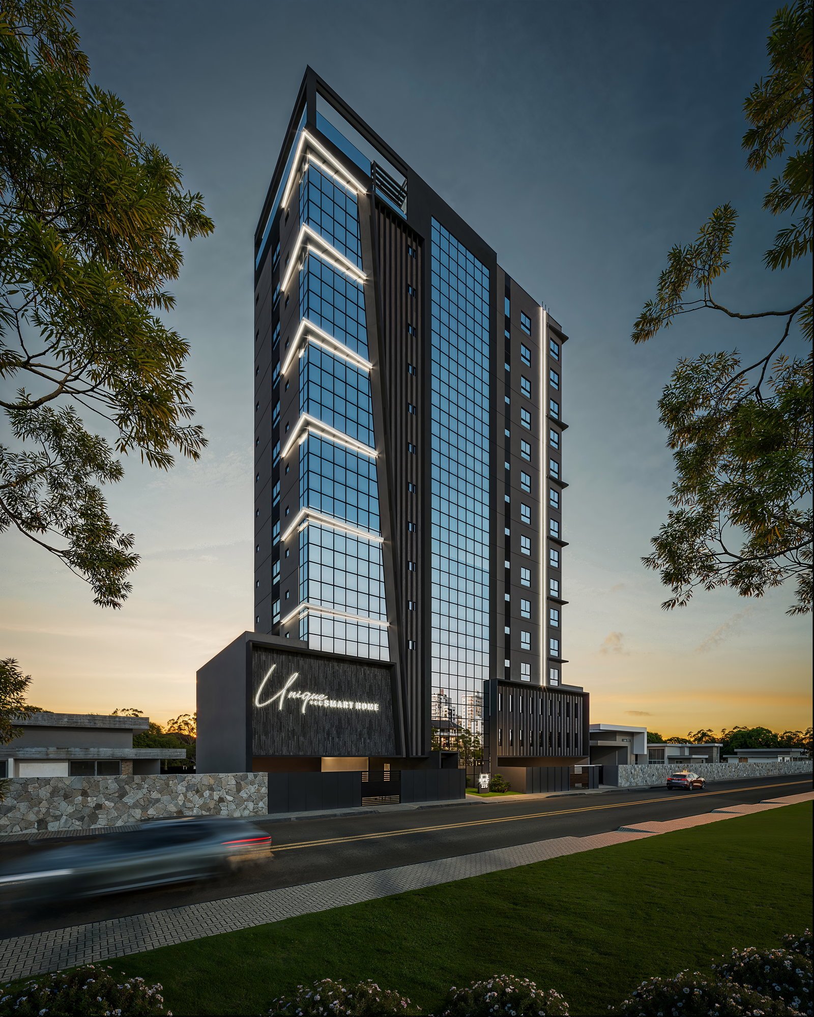 aplat-efc-unique-fachada-04 Apartamento no Unique Smart Home em Navegantes (SC) | EFC