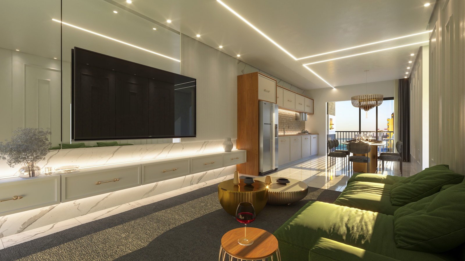 aplat-fx-vivence-living-01 Apartamento no Vivence Premium Residence em Navegantes (SC) | FX