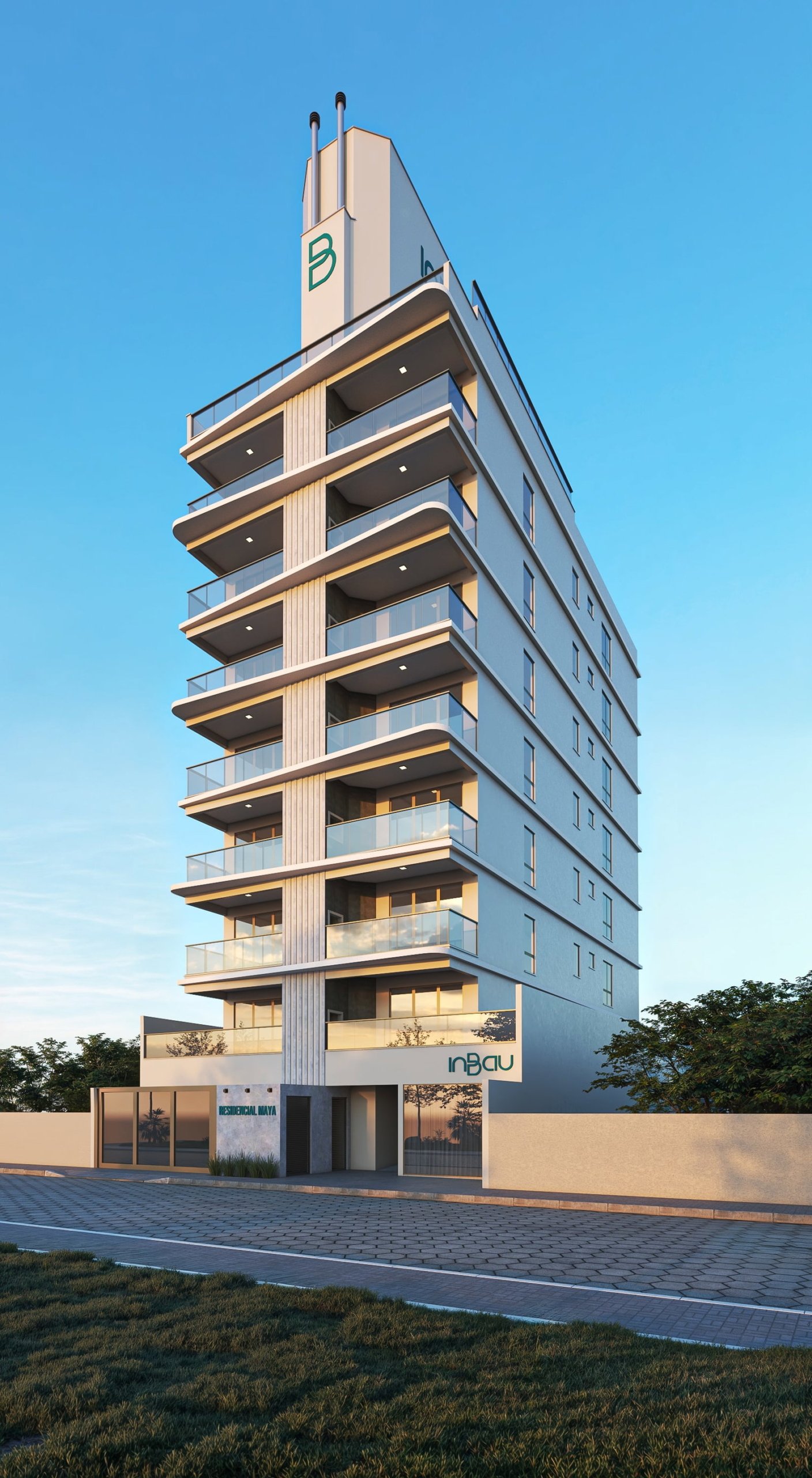 aplat-inbau-maya-fachada-02 Apartamento no Residencial Maya em Navegantes (SC) | INBAU