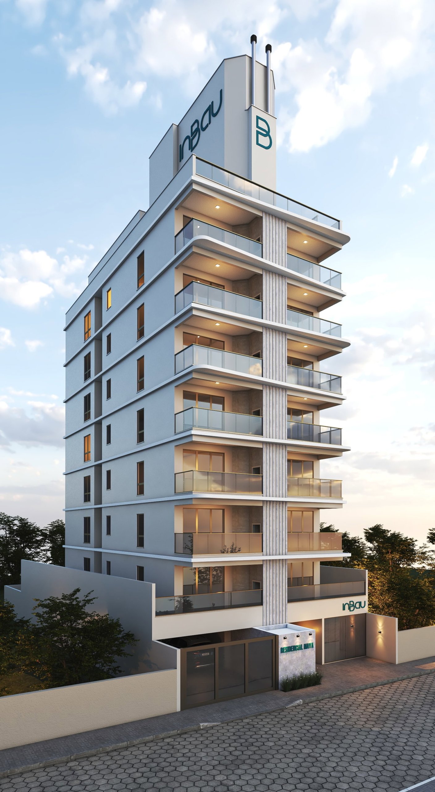 aplat-inbau-maya-fachada-03 Apartamento no Residencial Maya em Navegantes (SC) | INBAU