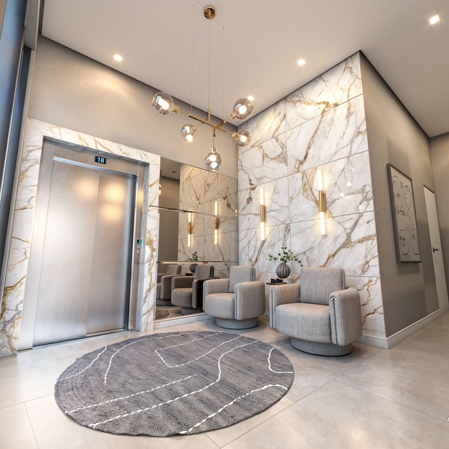 aplat-lofts-costa-dourada-hall-01 Apartamento no Residencial Costa Dourada em Navegantes (SC) | LOFS
