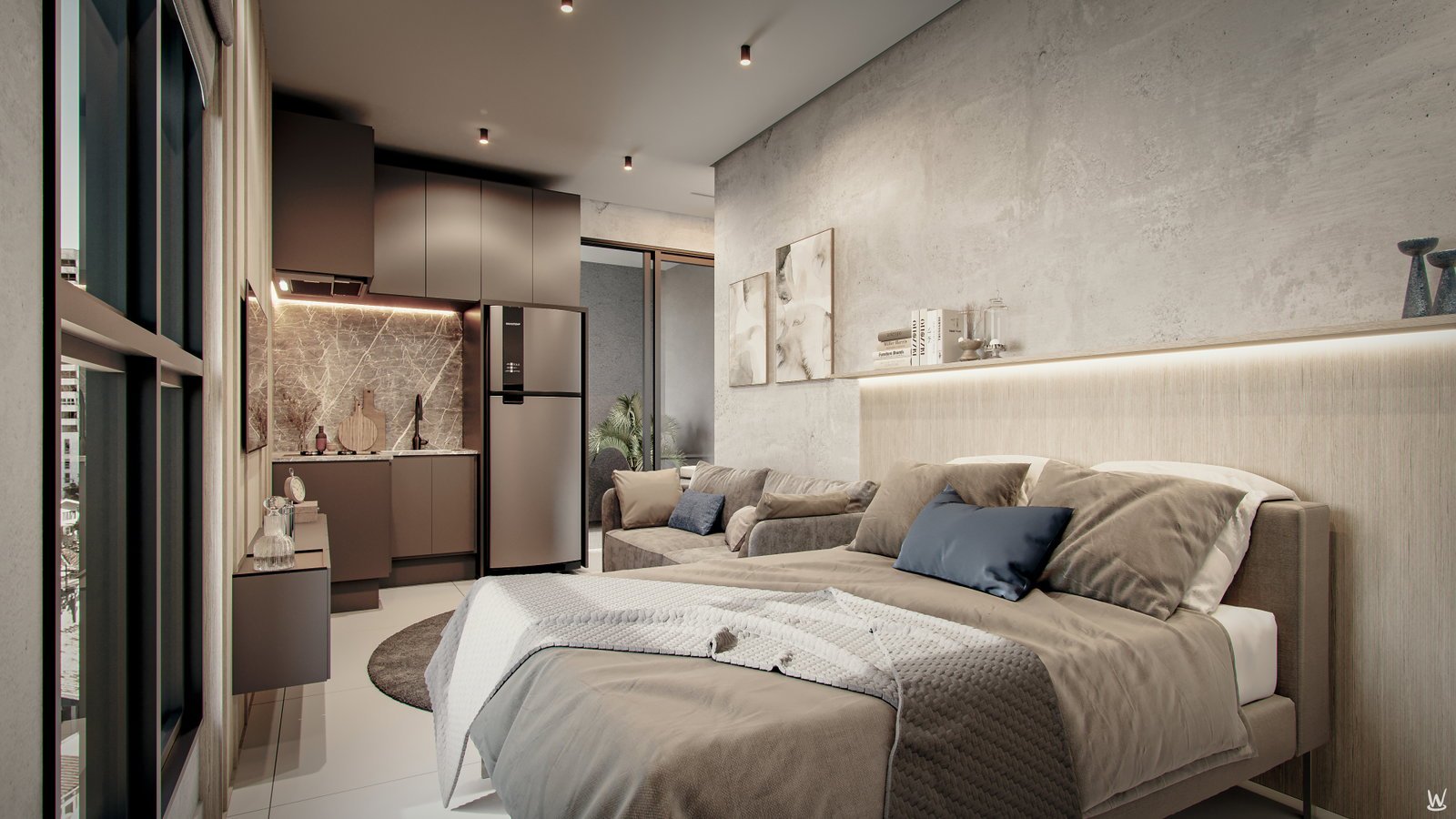 aplat-rjr-americas-suite-01 Apartamento no Residencial Américas em Curitiba (PR) | RJR